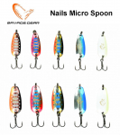 Savage Gear Nails Micro Spoon blizgių rinkinys .