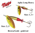 Sukriukė Mepps Aglia Long Heavy Brown/Gold-Gold/Red 24 g