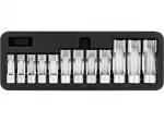 Specializuotų galvučių rinkinys su i&scaron;pjova | 9.5 mm (3/8") | 8 - 19 mm | 12 vnt. (YT-17505)