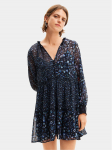 Desigual Vasarinė suknelė Doque 24SWVW20 Tamsiai mėlyna Relaxed Fit
