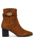 Tommy Hilfiger Aulinukai Th Strap Suede Block Heel Boot FW0FW09521 Tamsiai smėlinė