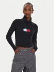 Tommy Jeans Golfas Flag DW0DW18678 Juoda Regular Fit