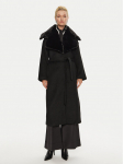 Bruuns Bazaar Vilnonis paltas Furra BBW4109 Juoda Loose Fit