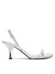 Calvin Klein Basutės Sculpt Kitt Heel Strappy Lth Met HW0HW02709 Sidabrinė