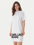 Karl Lagerfeld Jeans Kasdieninė suknelė B1W13054 Balta Regular Fit