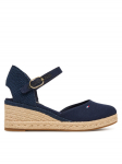 Tommy Hilfiger Espadrilės Mid Wedge Espad Closed Toe FW0FW09233 Tamsiai mėlyna