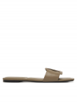 Calvin Klein &Scaron;lepetės Square Flat Sandal Emblem HW0HW03128 Smėlio