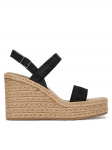 Calvin Klein Espadrilės Wedge Espad 70 Webbing Lth HW0HW02901 Juoda