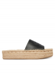 Calvin Klein Espadrilės Flatf Espa Mule Lth Mg HW0HW03027 Juoda