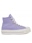 Converse Sportbačiai Chuck Taylor All Star Lift Platform Knit Kadın Mor A13644C Violetinė