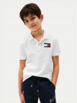 Tommy Hilfiger Polo mar&scaron;kinėliai Script Flag Logo KB0KB09711 Balta Regular Fit