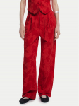 Desigual Medžiaginės kelnės Suitrojo 25SWPW33 Raudona Straight Fit