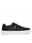 Calvin Klein Laisvalaikio batai Mixed Texture Lace Up Cupsole Trainers YM0YM01395 Juoda