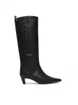 Tommy Hilfiger Ilgaauliai Kitten Heel Leather High Boot FW0FW09568 Juoda