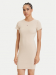 Tommy Jeans Vasarinė suknelė Flag DW0DW22613 &Scaron;viesiai smėlinė Slim Fit