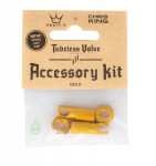 Ventilių aksesuarai PEATY S X CHRIS KING (MK2) GOLD TUBELESS VALVES ACCESSORY KIT (PTV2-ACCS-GLD-12)