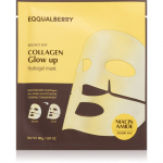 EQQUALBERRY Collagen Glow Up Hydrogel Mask skaistinamoji ir drėkinamoji tekstilinė veido kaukė gelinės tekstūros 30 g