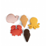 FILIBABBA Silicone Sand Toys Peach Mix vandens žaislas 5 vnt.