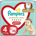 Pampers Premium Care Pants Maxi Size 4 vienkartinės sauskelnės-kelnaitės 9-15 kg 38 vnt.