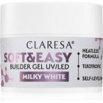 Claresa Soft&Easy Builder Gel gelis, nagų lako pagrindas nagams atspalvis Milky White 45 g