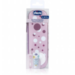 Chicco Always Smiling Set 6m+ dantų priežiūros priemonių rinkinys su krep&scaron;eliu Lilac