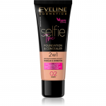 Eveline Cosmetics Selfie Time makiažo pagrindas ir maskuoklis &bdquo;Du viename&ldquo; atspalvis 02 Ivory 30 ml