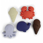 FILIBABBA Silicone Sand Toys Blue Mix vandens žaislas 5 vnt.