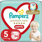 Pampers Premium Care Pants Size 5 vienkartinės sauskelnės-kelnaitės 11-17 kg 34 vnt.