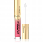 Eveline Cosmetics Diamond Glow žvilgus lūpų blizgis su hialurono rūg&scaron;timi atspalvis 09 Peach Dream 4.5 ml