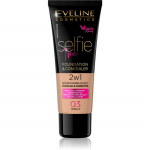 Eveline Cosmetics Selfie Time makiažo pagrindas ir maskuoklis &bdquo;Du viename&ldquo; atspalvis 03 Vanilla 30 ml