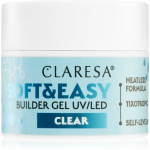 Claresa Soft&Easy Builder Gel gelis, nagų lako pagrindas nagams atspalvis Clear 12 g