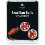 Secret play Brazilian 2 Balls Set kūno aliejus Strawberry 8 g