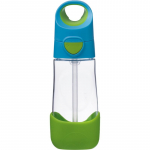 b.box Bottle with Straw butelis su &scaron;iaudeliu Blue Green 450 ml