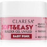 Claresa Soft&Easy Builder Gel gelis, nagų lako pagrindas nagams atspalvis Baby Pink 45 g
