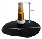 Žalvarinis ventilis su gumos padu TR220A.