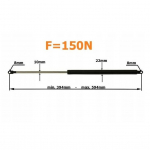 Pakėlėjas dujinis 594mm 150N MTG galinio stiklo