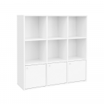 Balta lentyna 3 x 3 | 97,5 x 29 x 97,5 cm | 6 lentynos | 3 uždaros spintelės