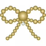 Crocs&trade; Jibbitz Gold Beaded Bow 198445304262 Jibbitz Gold Beaded Bow 198445304262 - One size