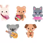 Crocs&trade; Crocs Jibbitz Cutie Animal Friends 5 Pack 198445376498 Crocs Jibbitz Cutie Animal Friends 5 Pack 198445376498 - One size