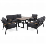 Baldų komplektas su reguliuojamo auk&scaron;čio stalu TURIN GREY/GREY