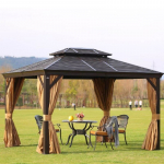 Lauko pavėsinė SAULĖLYDIS, 3 x 4 m, ruda