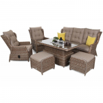 Lauko baldai MEMFIS su reguliuojamu stalu GINGER/ BROWN MELANGE