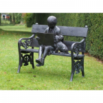 Sodo skulptūra Mergina ant suolo, 80x65x102