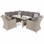 Lauko baldų komplektas KALIFORNIA DINING BEIGE/BEIGE MELANGE (kairinis)
