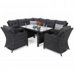 Lauko baldų komplektas KALIFORNIA DINING GREY/GREY MELANGE (kairinis)