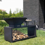 Malkinė kepsninė BBQ COMBO OVENEAT su malkų laikymo vieta