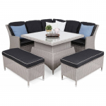 Lauko baldų komplektas BALI 1 WHITE/GREY