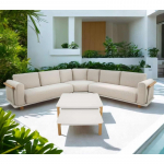 Lauko baldų komplektas MEZIO kampinė sofa ir du staliukai