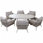 Lauko baldų komplektas DAVOS BURGOS CREMA 220x120x69 6+1