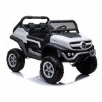 Elektromobilis MERCEDES UNIMOG 2V14Ah 4x4 Baltas
